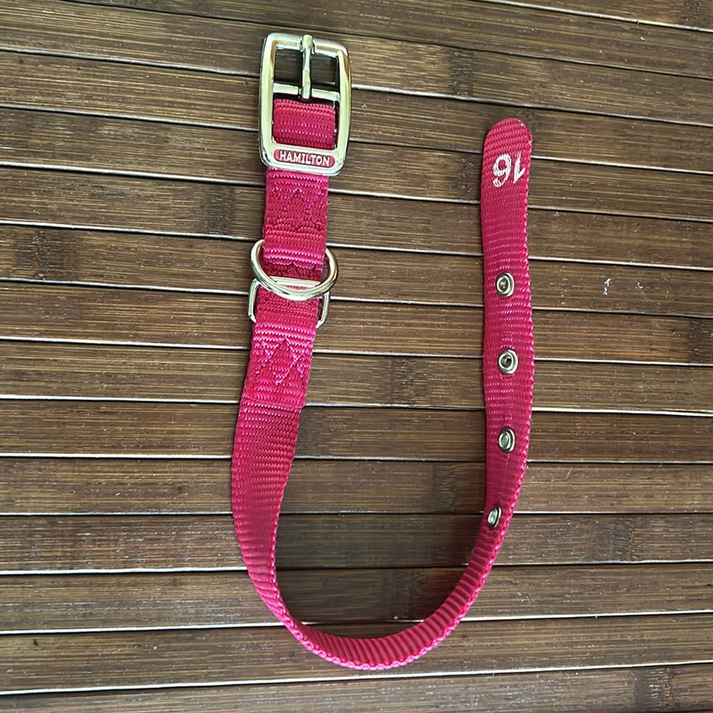 Hamilton 16 dog collar nwot pink